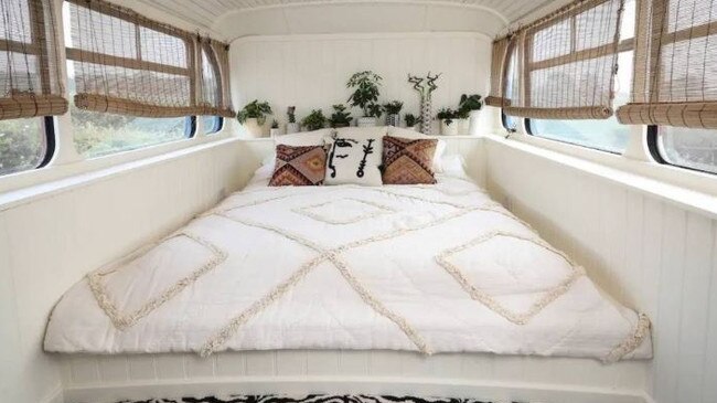 The actual bus is a little less roomy inside than it appeared in the film, but looks amazing. Picture: Airbnb