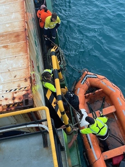 The group were ferried to the ship in a small RIB. Picture: Sea Swift
