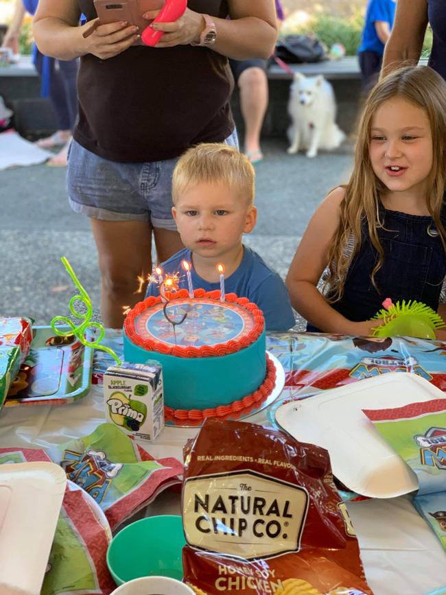 Hamilton with his birthday cake.