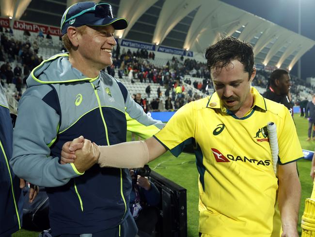 Australian men’s cricket coach Andrew McDonald during the recent one day series in England. Picture: Nigel French/PA Images via Getty Images