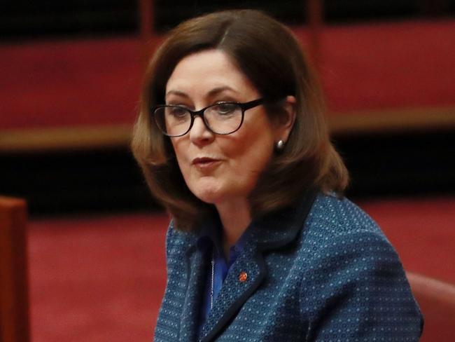 Senator Sarah Henderson during her maiden speech in the Senate chamber at Parliament House in Canberra. Picture Gary Ramage