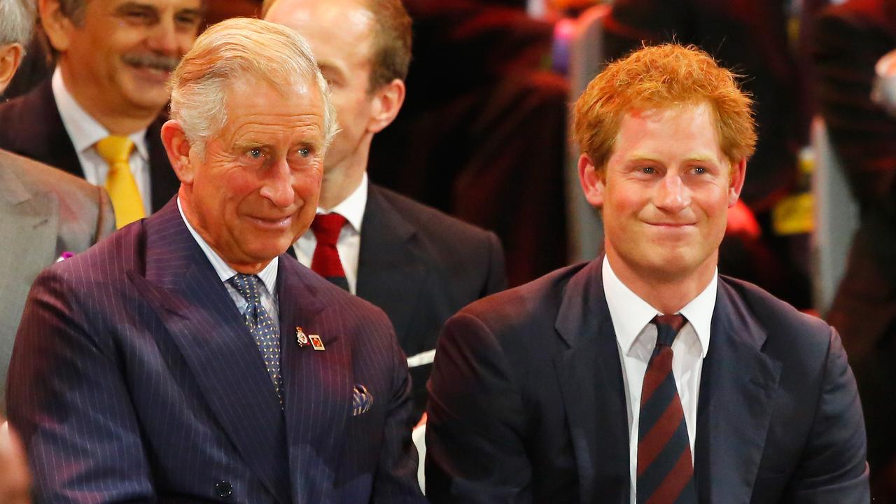 Prince Charles, Prince of Wales and Prince Harry attend the opening ceremony for the Invictus Games on September 10, 2014 in London. Picture: Paul Thomas/Getty Images for Jaguar Land Rover