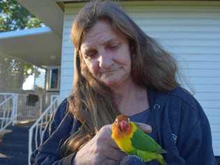 FEATHERED FRIENDS: Chinchilla's Janice Robins was horrified to discover her beloved pets had been stolen in the latest crime to strike her quiet street. Picture: Kate McCormack