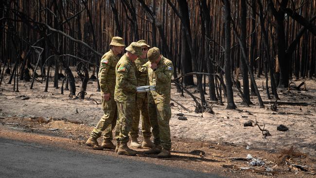 Kangaroo Island fire. Lieutenant Kynan Lang visits the site on Playford Hwy where his uncle Dick Land and cousin Clayton Lang were killed in the bushfire on the 3rd January. Picture: Brad Fleet