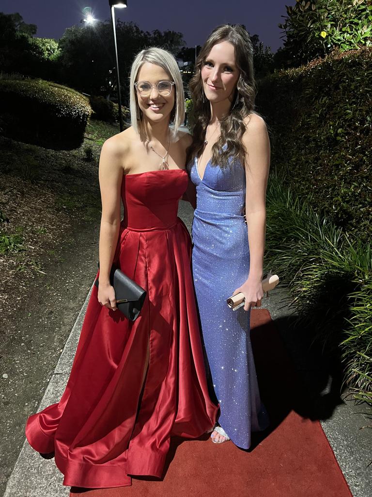 Summer Smith and Issabella Kellythorn ready for the Year 12 Chisholm Catholic College Formal at Victoria Park Marquee.