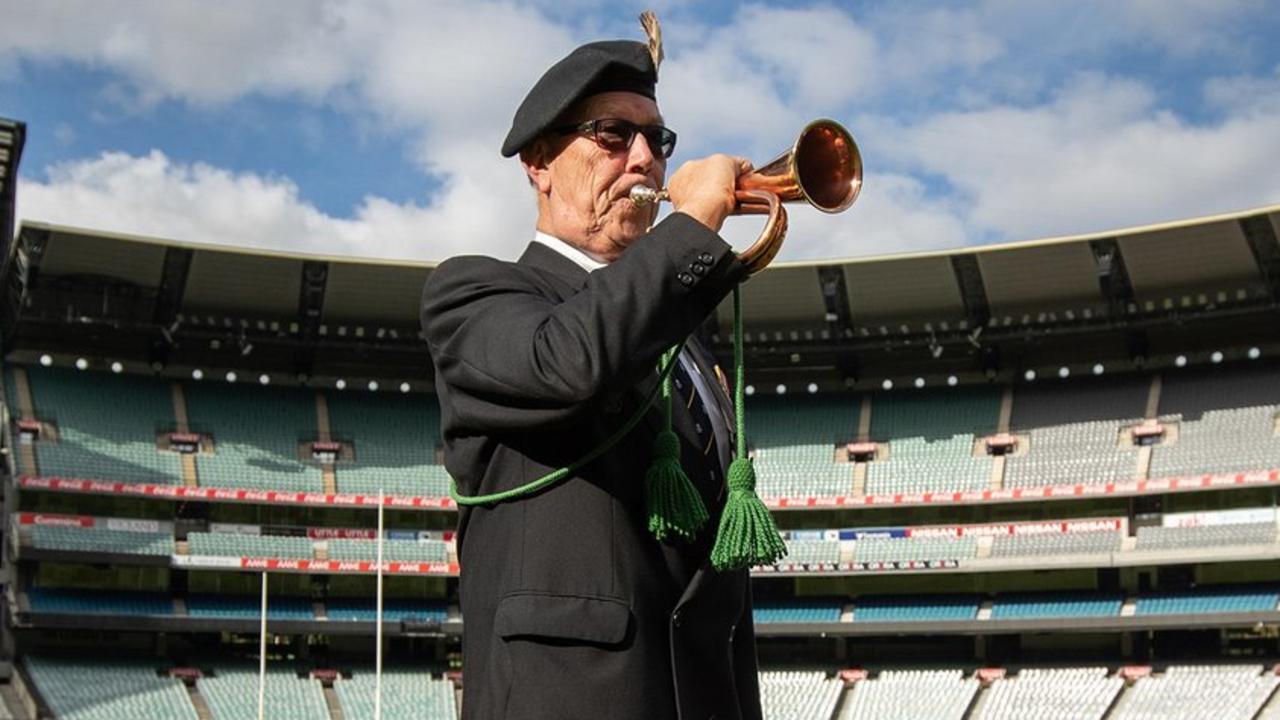 A lone bugler has paid tribute to the fallen on an ANZAC Day like no other.