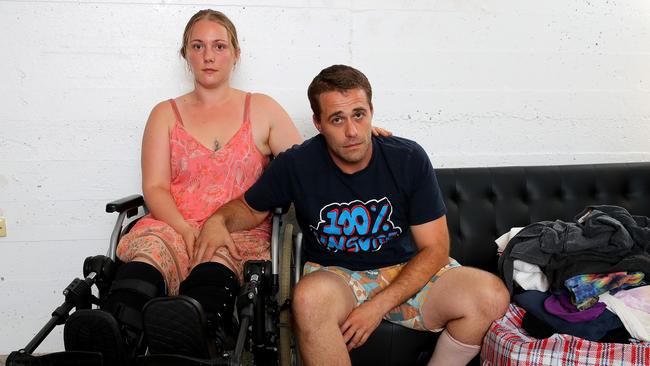 Shafiqa and partner Alex are now living in temporary accommodation in Broken Head. Picture: Toby Zerna