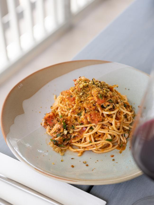 Blue swimmer crab spaghetti at HNLY.