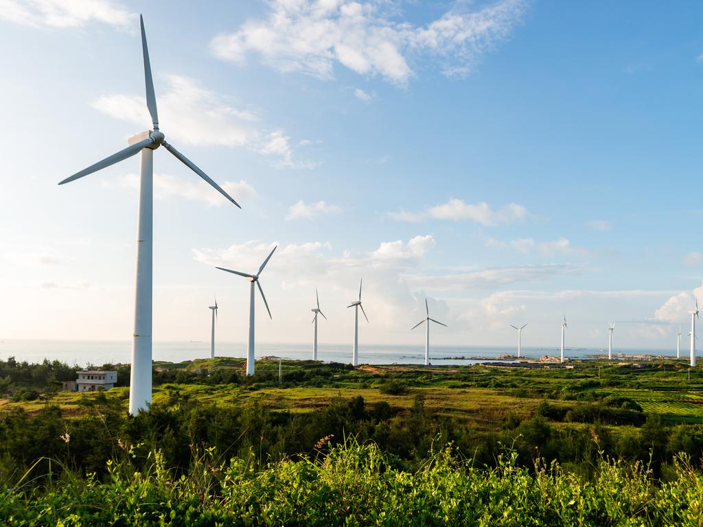 Hillside wind power. Moves are afoot to approve turbines in the sea, as well.