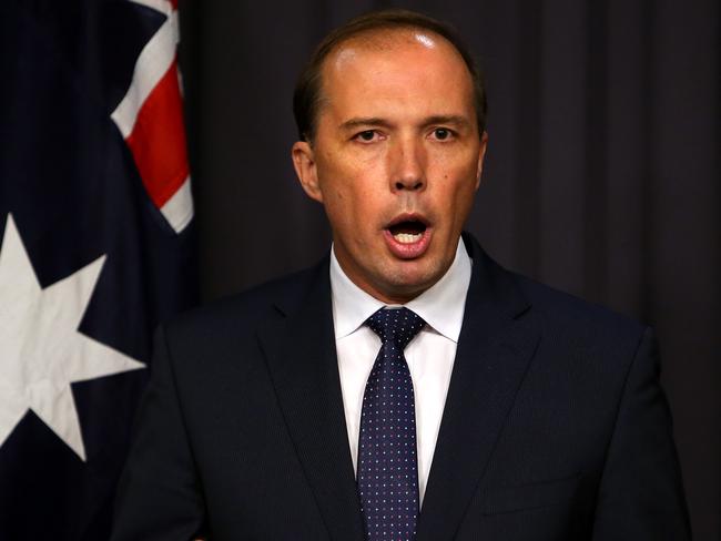 Saving lives ... Peter Dutton, Minister for Immigration and Border Protection, holding a press conference at Parliament House in Canberra.