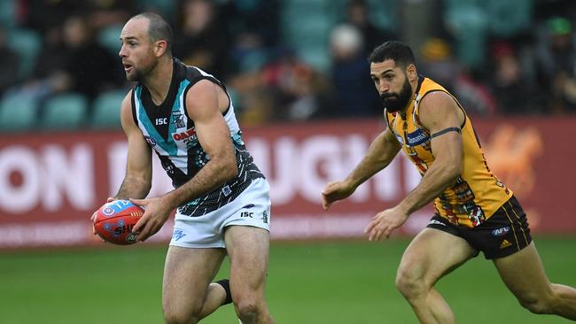 Port Adelaide has cut defender Matthew Broadbent after 171 games in 11 seasons. Picture: JULIAN SMITH (AAP).