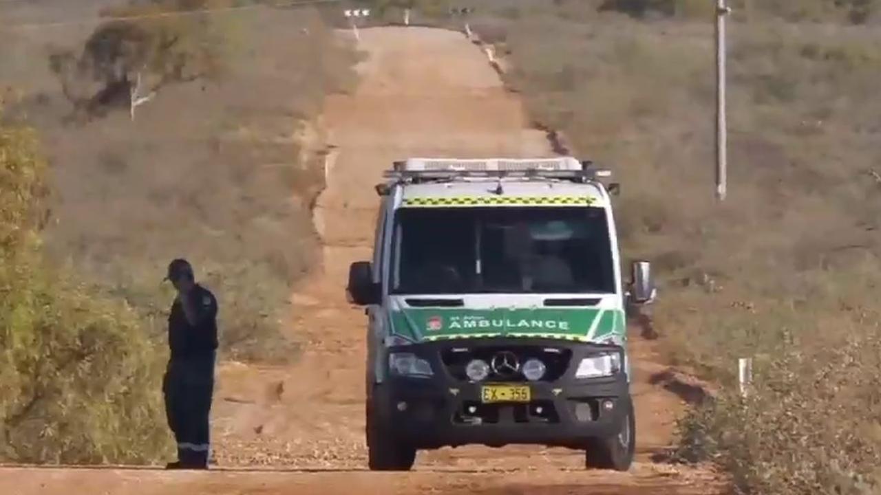 Emergency services respond to a light plane crash near Exmouth in Western Australia that killed two people. Picture: 7 News