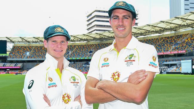 Australian captain Pat Cummins and vice-captain Steve Smith. Picture: Bradley Kanaris/Getty Images