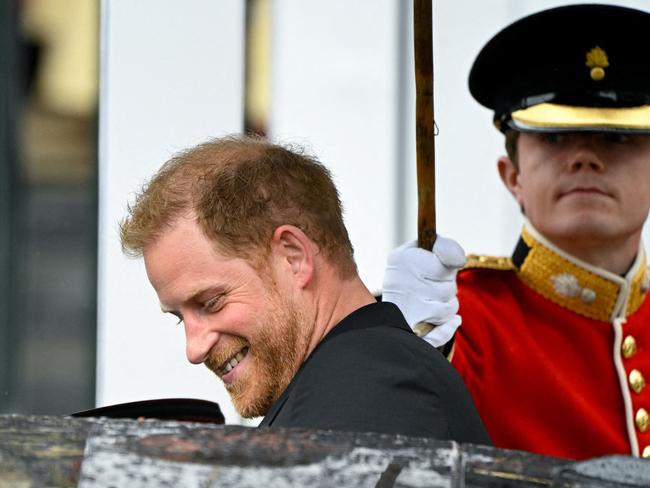 Britain's Prince Harry, Duke of Sussex leaves Westminster Abbey. Picture: Toby Melville/AFP