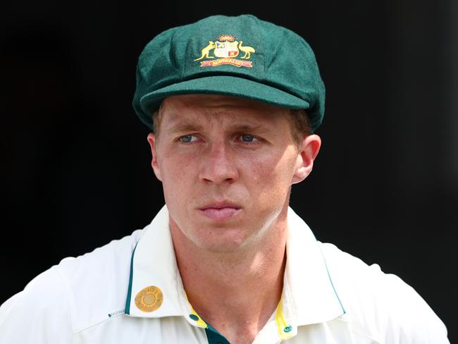 BRISBANE, AUSTRALIA - DECEMBER 17: Nathan McSweeney of Australia walks out of the player tunnel prior to day four of the Third Test match in the series between Australia and India at The Gabba on December 17, 2024 in Brisbane, Australia. (Photo by Chris Hyde/Getty Images)