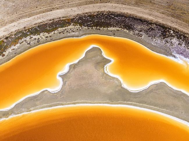 EMBARGO FOR TWAM 28 JANUARY 2023. FEE MAY APPLY.  Aerial image just north of Esperance, between Grass Patch and Salmon Gums, WA, titled: Jack o lantern Portrait. Photo: Roger Fishman/Supplied