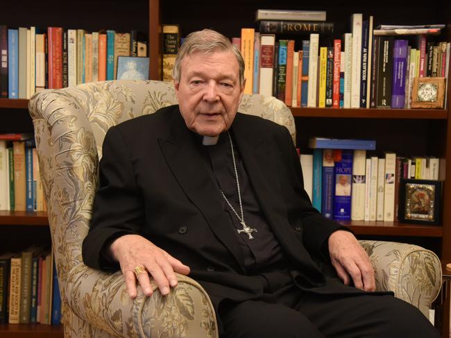 Cardinal George Pell pictured at home in 2020. Picture: Victor Sokolowicz