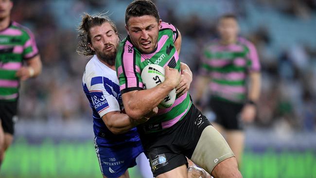 Sam Burgess played in the front-row against the Bulldogs. Picture: AAP