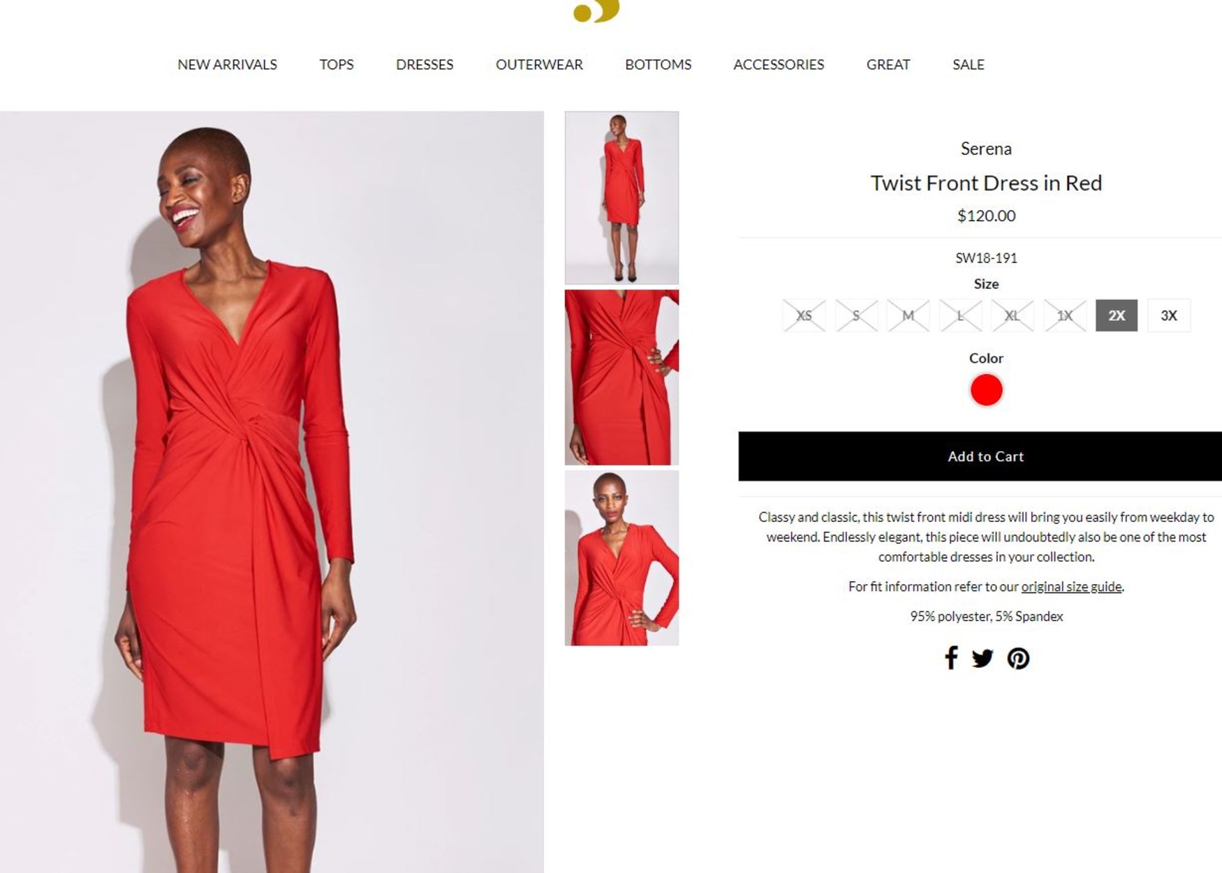 Serena williams cheap twist dress