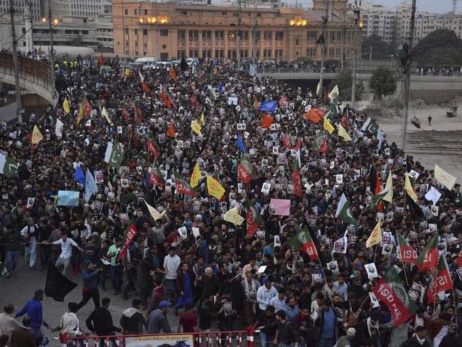 Shiite Muslims participate in a rally to condemn the killing of Iranian Revolutionary Guard Gen. Qassem Soleimani. Picture: AP