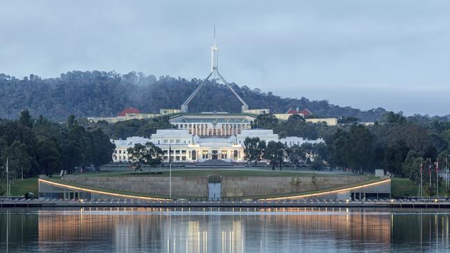 An early morning scene across Lake Burley Griffin towards parliament. Picture: iStock