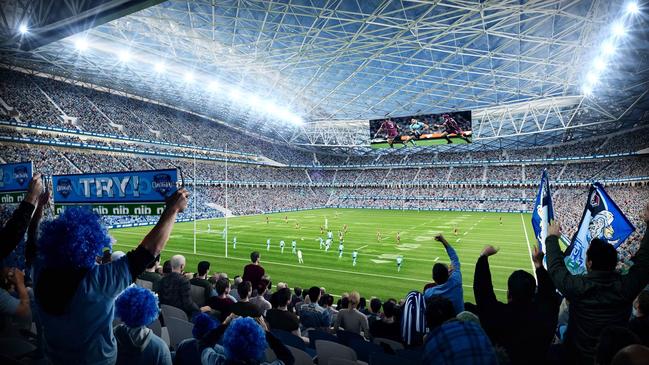 Artist impressions of Sydney's ANZ stadium's redevelopment plans.