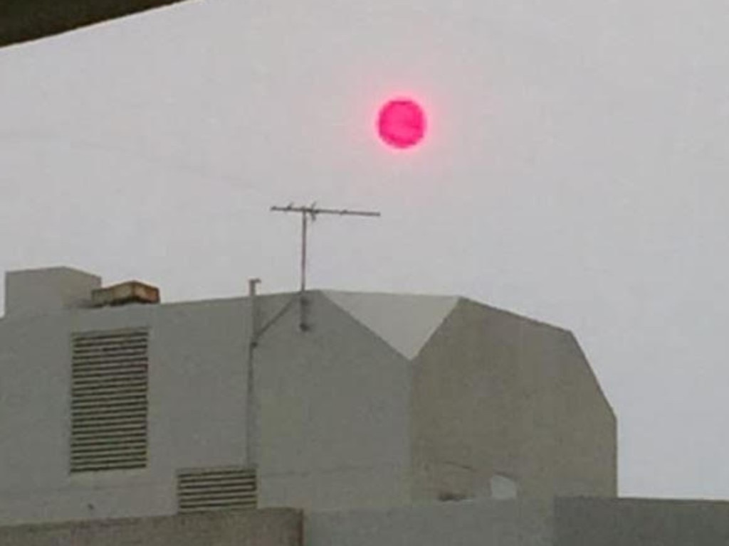 Red sunset over Sydney. Picture: Owen Matthews