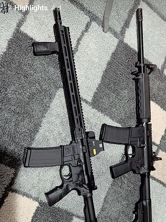 The suspected shooter shared photos of guns on his account in the days before the attack. Picture: Instagram