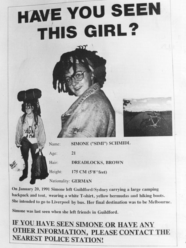 A missing poster for German Simone "Simi" Schmidl.