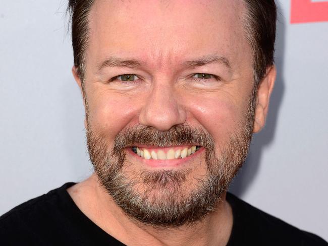 Actor and comedian Ricky Gervais made a brutal joke about the Smith family. Picture: AFP