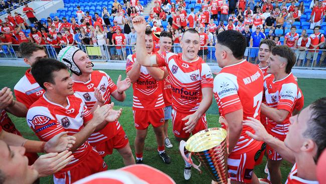 17th October 2020, Currumbin Reserve Grade celebrate winning the Gold Coast Rugby League Grand Final played between against the Tugun Seahawks. Photo: Scott Powick News Corp