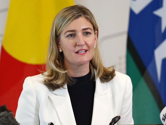 BRISBANE, AUSTRALIA - NewsWire Photos AUGUST 9, 2022:  Queensland Attorney-General Shannon Fentiman speaks to the media during a press conference in Brisbane. Picture: NCA NewsWire/Tertius Pickard