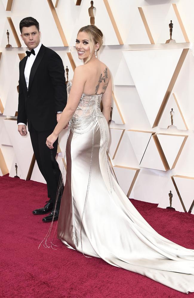 Colin Jost and Scarlett Johansson. Picture: AP