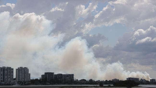 The smoke can be seen from a significant distance away. Picture: Glenn Hampson.