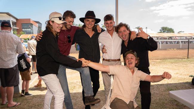 Jordan Shortt, Cougar Martin, Lachlan Collis, David Gregory-Bader, Dylan Arrigo and Harrison Hill at the 2023 Darwin Cup. Picture: Pema Tamang Pakhrin