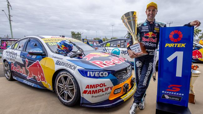 Red Bull Holden Racing Team star Jamie Whincup celebrates a stunning weekend in Townsville. Picture: Edge Photographics/Getty Images