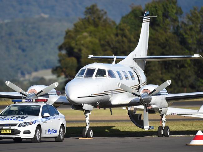 A seized drug plane at Albion Park. Picture: Dean Lewins