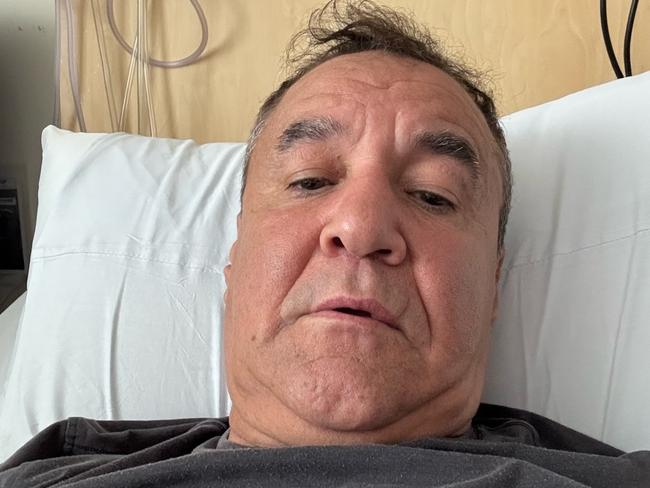 Boxing great Jeff Fenech in hospital in March 2024. Photo: Supplied