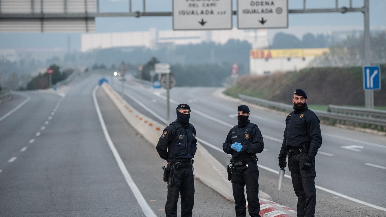 Igualada woke to police patrols on Friday. Picture: Getty Images/David Ramos