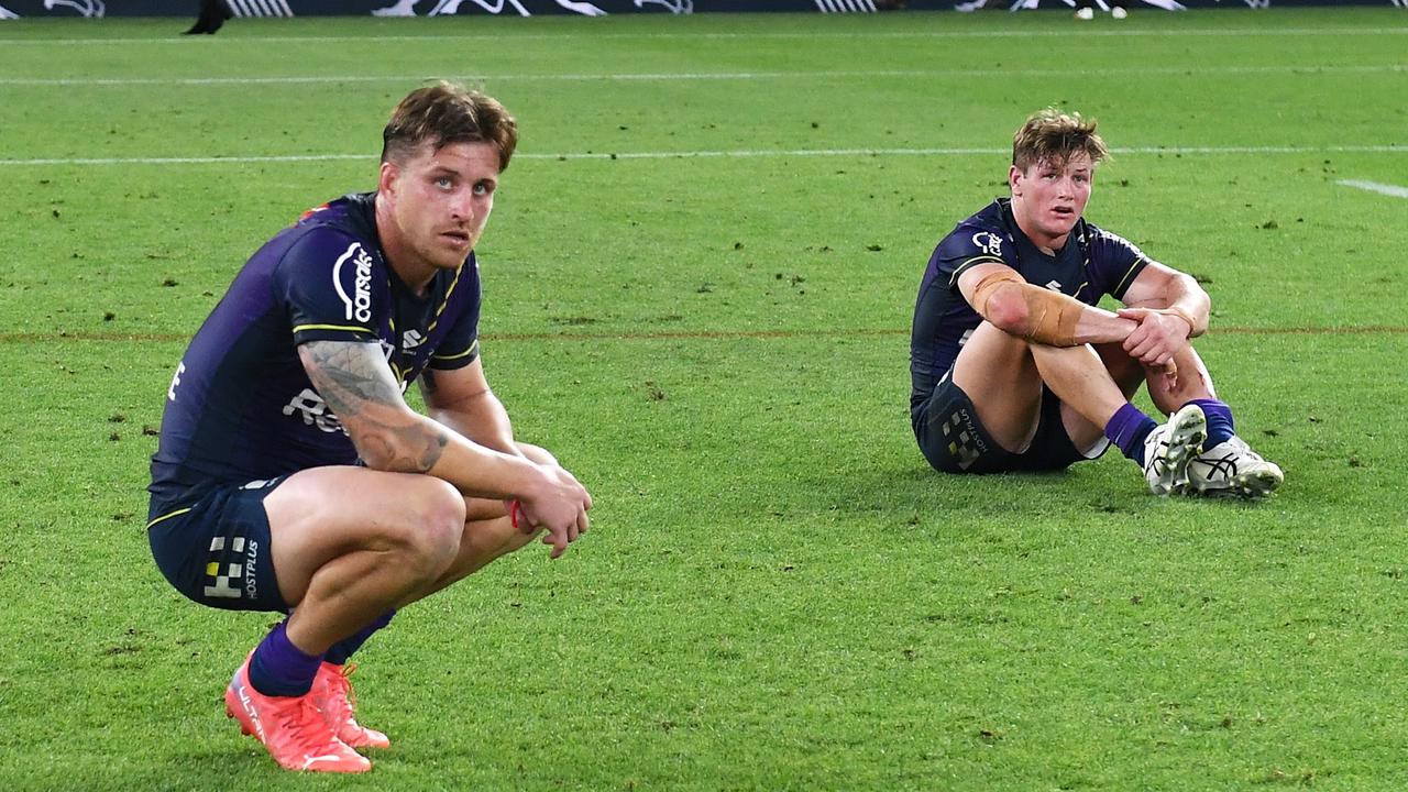 The Storm’s quest for back-to-back premierships is over. (Photo by Bradley Kanaris/Getty Images)