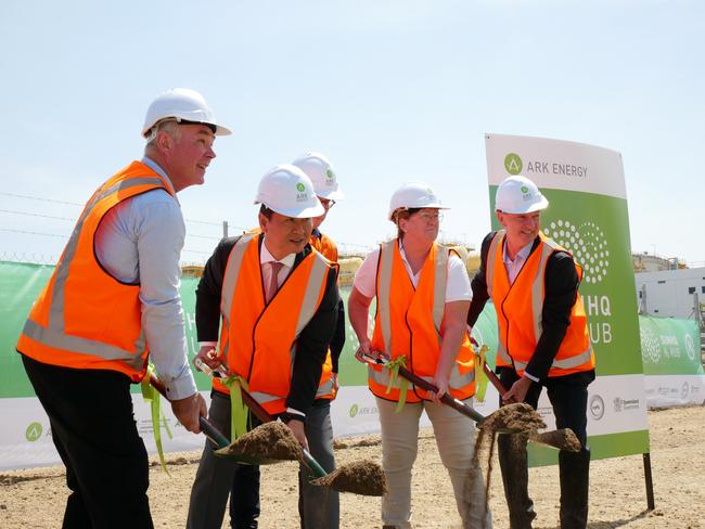 The ground breaking for Ark Energy’s first green hydrogen project, the SunHQ Hydrogen Hub in Townsville. Picture: Blair Jackson