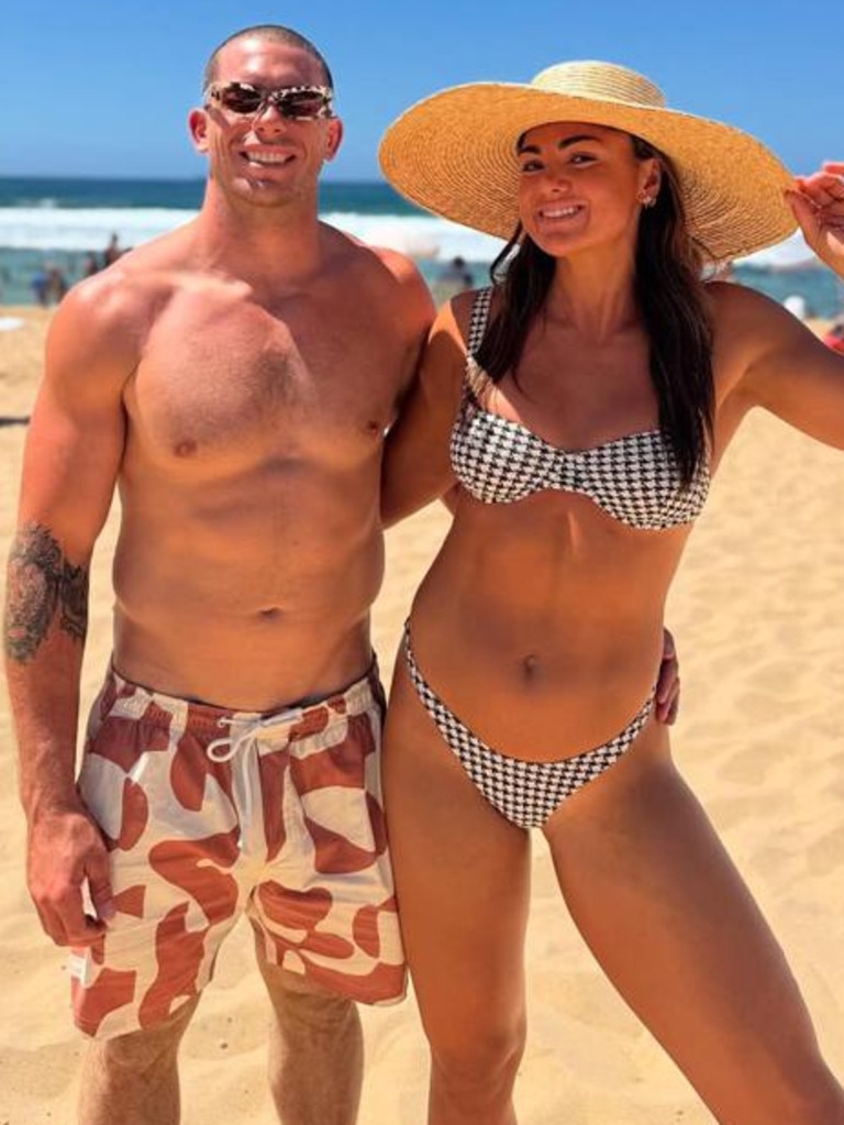 Adam Elliott and Millie Elliott at the beach over Christmas 2 months ago.