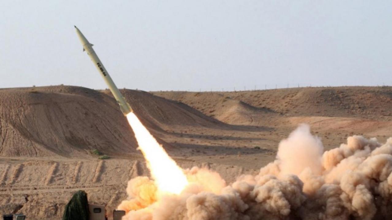 Analysts suspect a Fateh-110 missile was launched at Israel. Picture: AFP