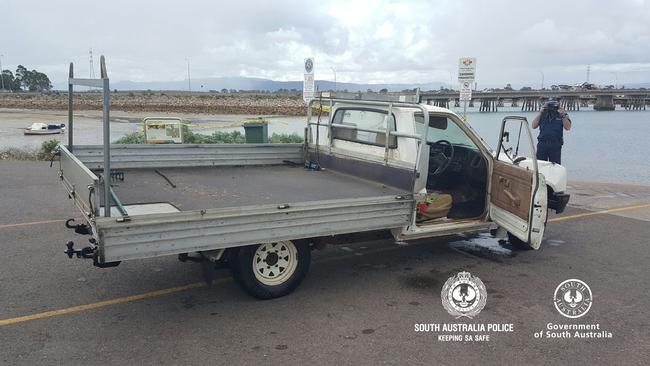 The car after it was towed out of the bay. Picture: SA Police