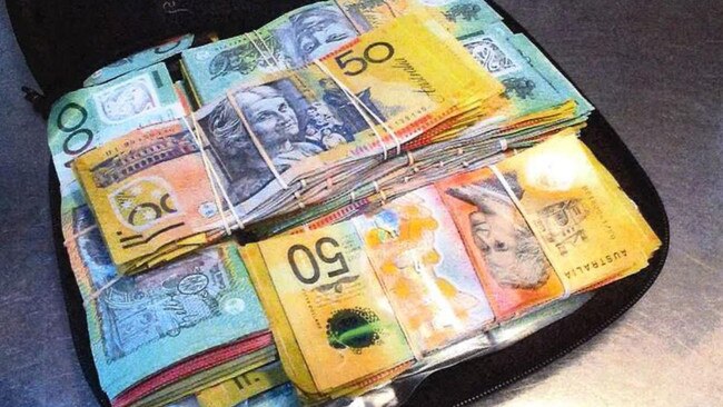 An example of cash seized by police as a result of raids on Shane Andrew Holley and Mark Anthony Ruse's homes.