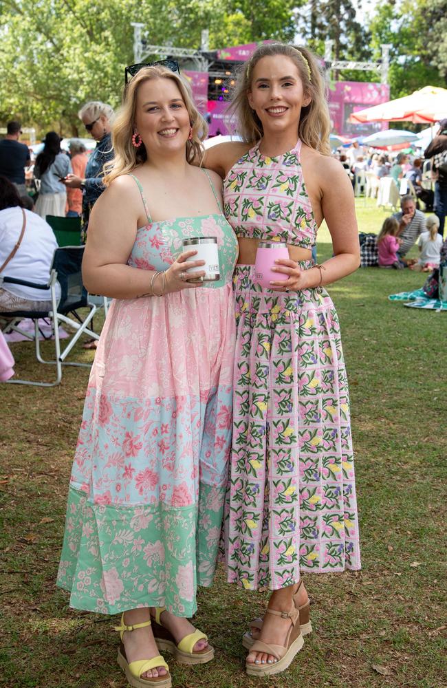 Georgie Erbacher (left) and Cassidy Wilson, Toowoomba Carnival of Flowers Festival of Food and Wine, Saturday, September 14th, 2024. Picture: Bev Lacey