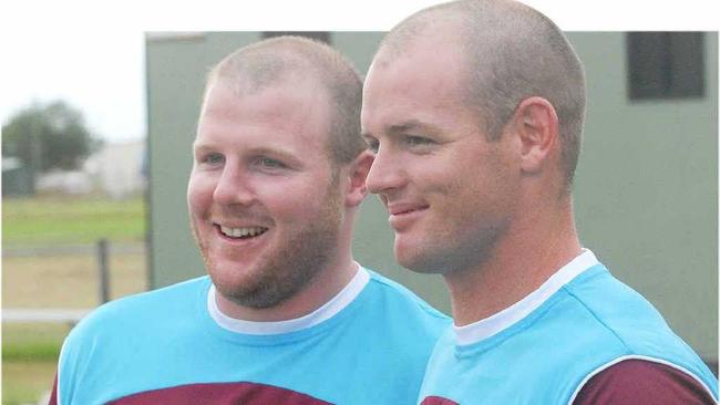 Josh and Grant Rovelli last played together for the Mackay Cutters in 2009. They’ll play for the Souths Sharks this year in the Auscoal Super Cup. Their father Troy is football manager at Souths. Picture: Peter  Holt