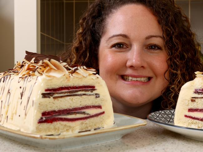 Keen baker Louise Rismondo, with one Lammingnetta part of her "Australiana" style baking at her home in Seaford Meadows. Photo Kelly Barnes