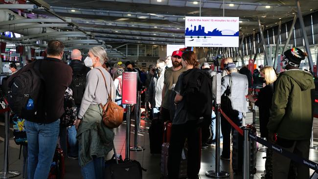 Crowded scenes were the norm throughout the airport. Picture: Gaye Gerard / NCA NewsWire