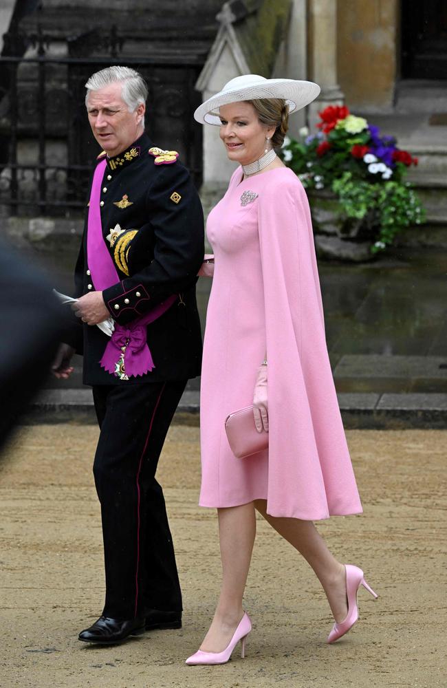 King Philippe of Belgium and Queen Mathilde arrive at Westminster Abbey. Picture: AFP